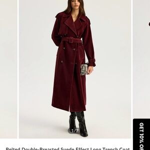 Commense Burgundy Trench Coat